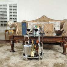 Load image into Gallery viewer, Anne Home - Round End Table | Home bar Bar Cart | Vintage style Beverage cart