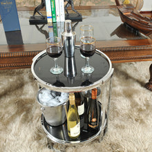 Load image into Gallery viewer, Anne Home - Round End Table | Home bar Bar Cart | Vintage style Beverage cart