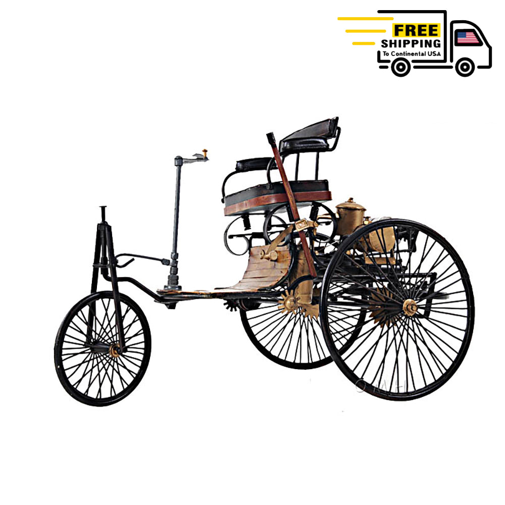 1886 YELLOW & BLACK BENZ CAR| scale model| Miniatures |Vintage arts and crafts for decoration