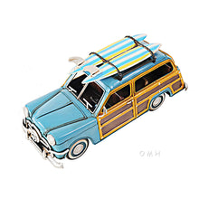 Load image into Gallery viewer, 1949 FORD WAGON CAR W/TWO SURFBOARDS | scale model | Miniatures |Vintage arts and crafts for decoration
