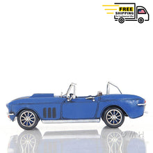 Load image into Gallery viewer, BLUE CHEVROLET CORVETTE | scale model| Miniatures |Vintage arts and crafts for decoration
