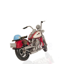 Load image into Gallery viewer, RED HARLEY-DAVIDSON MOTORCYCLE METAL HANDMADE | scale model| Miniatures |Vintage arts and crafts for decoration
