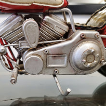 Load image into Gallery viewer, RED HARLEY-DAVIDSON MOTORCYCLE METAL HANDMADE | scale model| Miniatures |Vintage arts and crafts for decoration