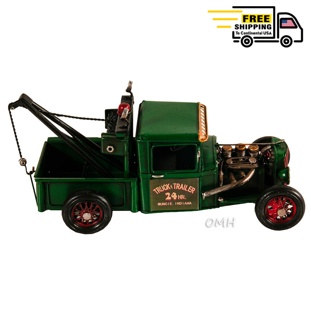 HANDMADE VINTAGE TOW TRUCK MODEL | scale model| Miniatures |Vintage arts and crafts for decoration