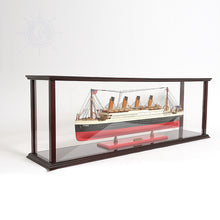 Load image into Gallery viewer, DISPLAY CASE FOR CRUISE LINER MID | HIGH QUALITY| Handcrafted Wooden Display Case for Model Ships