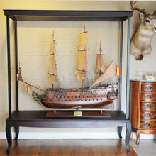 Load image into Gallery viewer, DISPLAY CASE FOR XL SHIP NO GLASS | HIGH QUALITY| Handcrafted Wooden Display Case for Model Ships