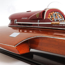 Load image into Gallery viewer, FERRARI HYDROPLANE MODEL BOAT READY FOR RC | Museum-quality | Fully Assembled Wooden Model boats