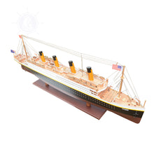 Load image into Gallery viewer, It has magnificent details which include plank decking, metal rails, multiple life boats, davits, metal stairs, painted smoked stacks, anchors, and advanced rigging.