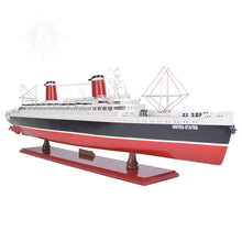 Load image into Gallery viewer, SS UNITED STATES CRUISE SHIP MODEL | Museum-quality Cruiser| Fully Assembled Wooden Model Ship