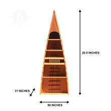 Load image into Gallery viewer, WOODEN CANOE BOOK SHELF | Museum-quality | Fully Assembled Wooden Ship Model