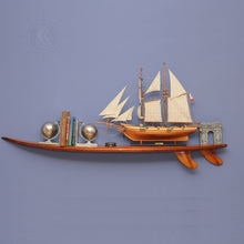 Load image into Gallery viewer, HALF-SURFBOARD SHELF | Museum-quality | Fully Assembled Wooden Ship Model
