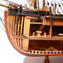 Load image into Gallery viewer, HMS ENDEAVOUR MODEL SHIP OPEN HULL | Museum-quality | Fully Assembled Wooden Ship Models