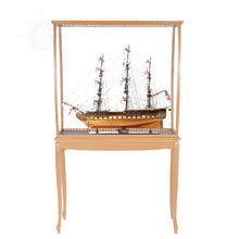 Load image into Gallery viewer, FLOOR DISPLAY CASE CLEAR FINISH WITH LED LIGHTS | HIGH QUALITY| Handcrafted Wooden Display Case for Model Ships