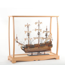 Load image into Gallery viewer, DISPLAY CASE FOR MIDSIZE TALL SHIP CLEAR FINISH | HIGH QUALITY| Handcrafted Wooden Display Case for Model Ships