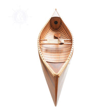 Load image into Gallery viewer, DISPLAY CANOE WITH RIBS CURVED BOW MATTE FINISH 5ft | Wood Display Boat