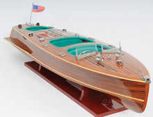 Load image into Gallery viewer, CHRIS CRAFT TRIPLE COCKPIT MODEL BOAT WITH DISPLAY CASE | Museum-quality | Fully Assembled Wooden Model boats
