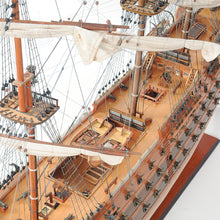 Load image into Gallery viewer, HMS VICTORY MODEL SHIP 56L WITH DISPLAY CASE XL NO GLASS | Museum-quality | Fully Assembled Wooden Ship Models