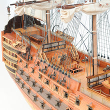 Load image into Gallery viewer, HMS VICTORY MODEL SHIP 56L WITH DISPLAY CASE XL NO GLASS | Museum-quality | Fully Assembled Wooden Ship Models
