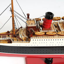 Load image into Gallery viewer, QUEEN MARY CRUISE SHIP MODEL LARGE WITH DISPLAY CASE| Museum-quality Cruiser| Fully Assembled Wooden Model Ship