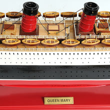 Load image into Gallery viewer, QUEEN MARY CRUISE SHIP MODEL LARGE WITH DISPLAY CASE| Museum-quality Cruiser| Fully Assembled Wooden Model Ship