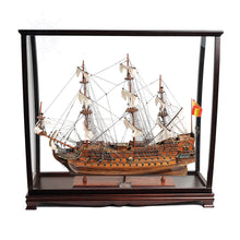 Load image into Gallery viewer, SAN FELIPE MODEL SHIP LARGE WITH TABLE TOP DISPLAY CASE | Museum-quality | Fully Assembled Wooden Ship Models