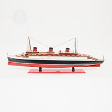 Load image into Gallery viewer, NORMANDIE CRUISE SHIP MODEL LARGE WITH DISPLAY CASE | Museum-quality Cruiser| Fully Assembled Wooden Model Ship