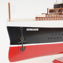 Load image into Gallery viewer, NORMANDIE CRUISE SHIP MODEL LARGE WITH DISPLAY CASE | Museum-quality Cruiser| Fully Assembled Wooden Model Ship