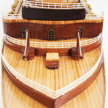 Load image into Gallery viewer, NORMANDIE CRUISE SHIP MODEL LARGE WITH DISPLAY CASE | Museum-quality Cruiser| Fully Assembled Wooden Model Ship