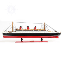 Load image into Gallery viewer, QUEEN MARY CRUISE SHIP MODEL MIDSIZE WITH DISPLAY CASE| Museum-quality Cruiser| Fully Assembled Wooden Model Ship