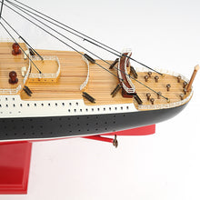 Load image into Gallery viewer, QUEEN MARY CRUISE SHIP MODEL MIDSIZE WITH DISPLAY CASE| Museum-quality Cruiser| Fully Assembled Wooden Model Ship