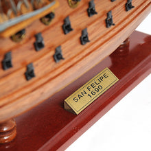 Load image into Gallery viewer, SAN FELIPE MODEL SHIP SMALL WITH DISPLAY CASE | Museum-quality | Fully Assembled Wooden Ship Models