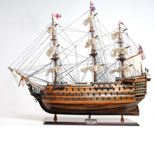 Load image into Gallery viewer, HMS VICTORY MODEL SHIP MIDSIZE WITH DISPLAY CASE FRONT OPEN | Museum-quality | Fully Assembled Wooden Ship Models