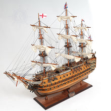 Load image into Gallery viewer, HMS VICTORY MODEL SHIP MIDSIZE WITH DISPLAY CASE FRONT OPEN | Museum-quality | Fully Assembled Wooden Ship Models