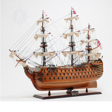 Load image into Gallery viewer, HMS VICTORY MODEL SHIP LARGE WITH TABLE TOP DISPLAY CASE | Museum-quality | Fully Assembled Wooden Ship Models