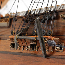 Load image into Gallery viewer, HMS SURPRISE MODEL SHIP LARGE WITH TABLE TOP DISPLAY CASE | Museum-quality | Fully Assembled Wooden Ship Models
