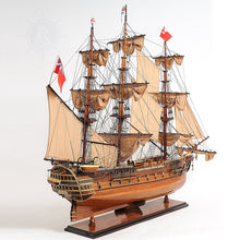 Load image into Gallery viewer, HMS SURPRISE MODEL SHIP LARGE WITH TABLE TOP DISPLAY CASE | Museum-quality | Fully Assembled Wooden Ship Models