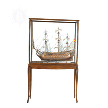 Load image into Gallery viewer, FLOOR DISPLAY CASE- CLASSIC LIGHT BROWN | HIGH QUALITY| Handcrafted Wooden Display Case for Model Ships