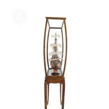 Load image into Gallery viewer, FLOOR DISPLAY CASE- CLASSIC LIGHT BROWN | HIGH QUALITY| Handcrafted Wooden Display Case for Model Ships