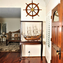 Load image into Gallery viewer, FLOOR DISPLAY CASE- CLASSIC LIGHT BROWN | HIGH QUALITY| Handcrafted Wooden Display Case for Model Ships