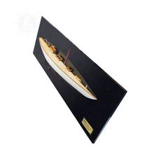 Load image into Gallery viewer, SHAMROCK BROWN/WHITE PAINTED HALF-HULL MODEL BOAT YACHT HANDMADE