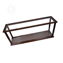 Load image into Gallery viewer, DISPLAY CASE FOR CRUISE LINER MIDSIZE CLASSIC BROWN | HIGH QUALITY| Handcrafted Wooden Display Case for Model Ships