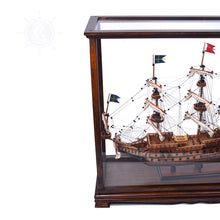 Load image into Gallery viewer, DISPLAY CASE FOR MIDSIZE TALL SHIP CLASSIC BROWN | HIGH QUALITY| Handcrafted Wooden Display Case for Model Ships