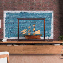 Load image into Gallery viewer, DISPLAY CASE FOR MIDSIZE TALL SHIP CLASSIC BROWN | HIGH QUALITY| Handcrafted Wooden Display Case for Model Ships