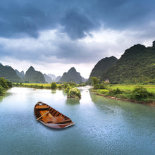 Load image into Gallery viewer, SOUTH EAST ASIA SAMPAN BOAT RED BOTTOM THUYEN BA LA TAM BAN - DISPLAY ONLY | WOODEN BOAT