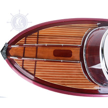 Load image into Gallery viewer, You can easily spot the eye-catching details such as all-white leather seats, wooden cabinet, stainless navigation gauges, chrome-plated steering wheel, horns, rails surrounding the boat, clear windshield with stainless frames and much more.