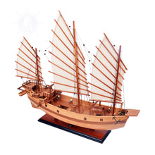 Load image into Gallery viewer, CHINESE JUNK MODEL BOAT NATURAL FINISH | Museum-quality | Fully Assembled Wooden Model boats
