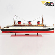 Load image into Gallery viewer, NORMANDIE CRUISE SHIP MODEL PAINTED | Museum-quality Cruiser| Fully Assembled Wooden Model Ship
