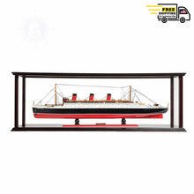 Load image into Gallery viewer, QUEEN MARY CRUISE SHIP MODEL LARGE WITH DISPLAY CASE| Museum-quality Cruiser| Fully Assembled Wooden Model Ship