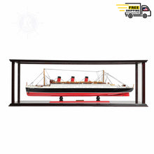 Load image into Gallery viewer, QUEEN MARY CRUISE SHIP MODEL MIDSIZE WITH DISPLAY CASE| Museum-quality Cruiser| Fully Assembled Wooden Model Ship