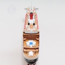 Load image into Gallery viewer, QUEEN MARY II CRUISE SHIP MODEL L | Museum-quality Cruiser| Fully Assembled Wooden Model Ship